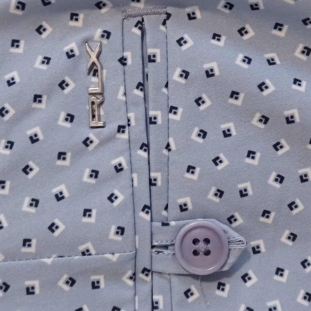 💙RLX Ralph Lauren💙 - Spyglass Blue/White Geometric Print Stretch Short - Picture 9 of 16